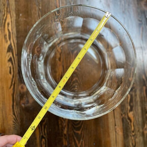Italian Clear Large Glass Serving Bowl Marked Italy 10” Diameter - Picture 7 of 7